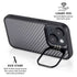 Silver Carbon Fiber Specialty Texture Material iPhone 15 Kickstand Case